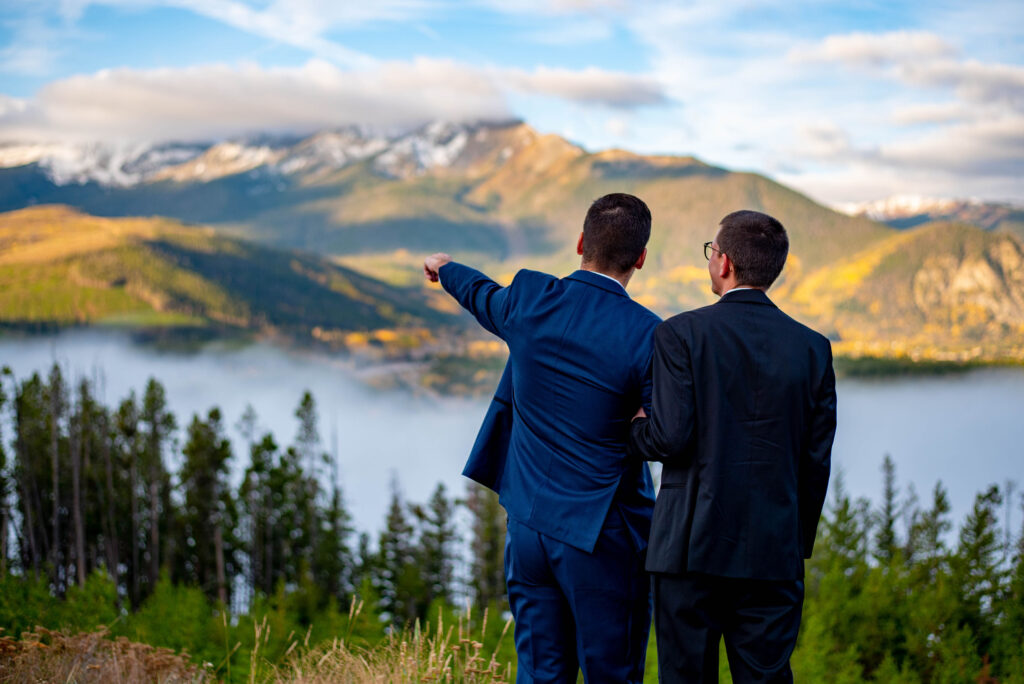 two grooms during their romantic fort collins elopement in colorado