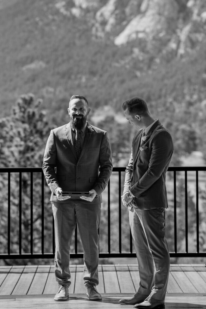 emotional groom while seeing his bride walking down the aisle