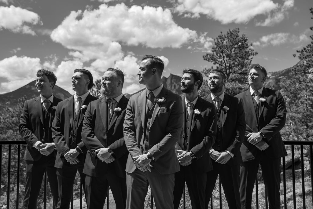 fun groom and groomsmen photos during the wedding at Black Canyon Inn