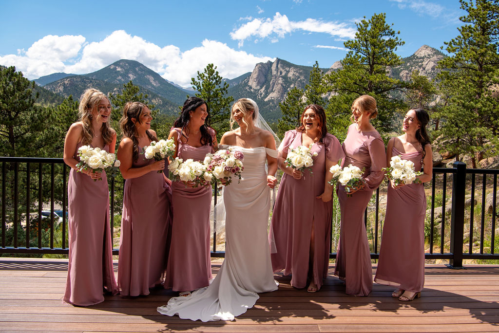 fun bride and bridesmaid photos during the wedding at Black Canyon Inn