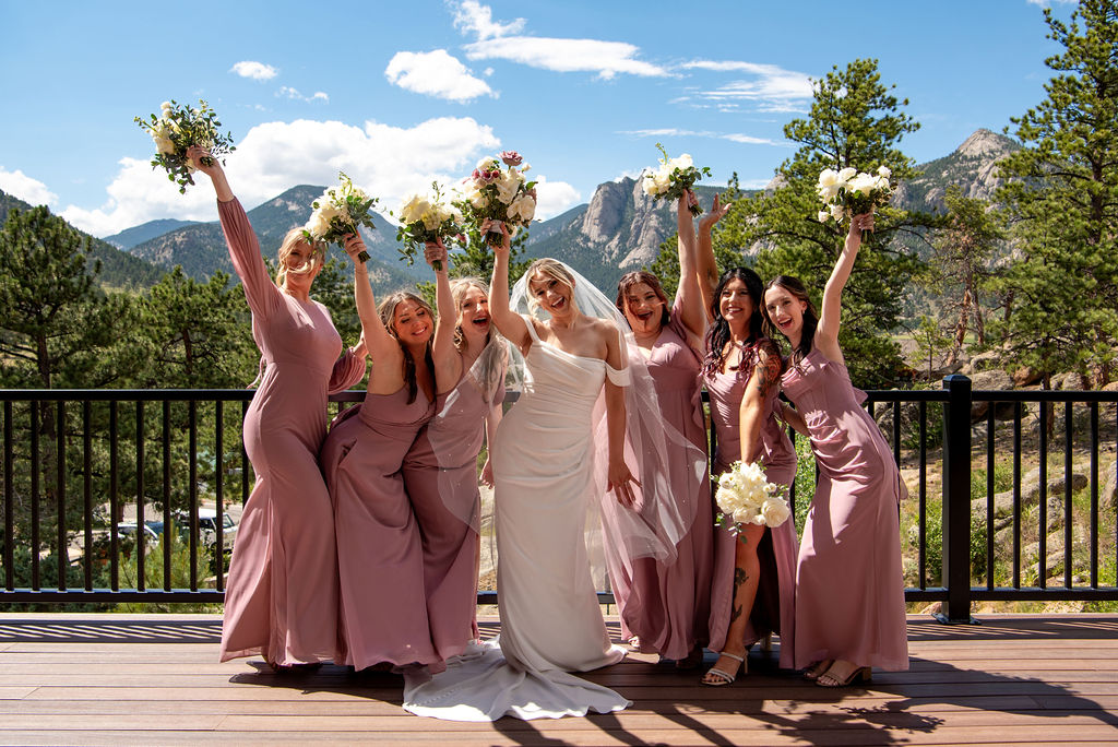 fun bride and bridesmaid photos during the wedding at Black Canyon Inn